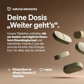 Natural Elements Eisen + 40mg Vitamin C Tabletten 240 St.