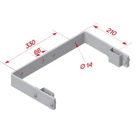 Hymer Wandhalter U-Form mittlere Anbindung Stahl verzinkt