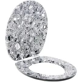 SANITOP-WINGENROTH aquaSu WC-Sitz Doodle Schwarz