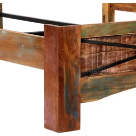 vidaXL Massivholzbett 160 x 200 cm Mehrfarbig