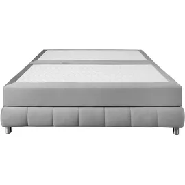 Home Affaire Boxspringbett HOME AFFAIRE "Salo", grau (hellgrau), B:186cm L:206cm, Komplettbetten, Boxspringbett, Ohne Kopfteil, inkl. Topper, auch in Überlänge 220 cm