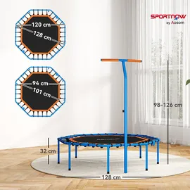 sportnow Fitness Trampolin klappbar 128 cm Blau/Orange