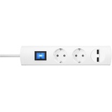 Kopp PLUS 2-fach USB-Ladeport 2100mA, Schalter, erhöhter Berührungsschutz, 90° gedrehte Töpfe, Farbe: weiß,