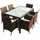 vidaXL Polyrattan Set 7-tlg. braun