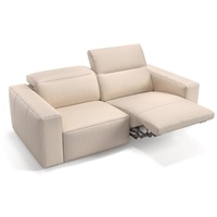 Sofanella 2-Sitzer Leder Lenola, Relaxsofa, Designsofa, Designer Couch, Italienisches Sofa, 2er Sofa beige