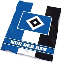 Hamburger SV HSV Fleecedecke Blockstreifen 150x200cm - Blau