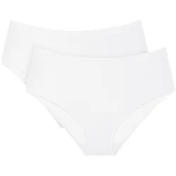 Slip TRIUMPH "Sense of Modal Midi 2P", Damen, Gr. L, weiß, Single Jersey, Obermaterial: 87% Modal, 13% Elasthan, körpernah, Unterhosen, nahezu unsichtbar