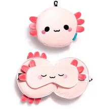 relaxeazzz Adoramals Maddie der Axolotl Reisekissen 40 x 30 cm Mehrfarbig