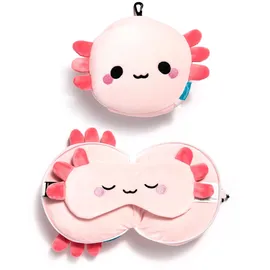 relaxeazzz Adoramals Maddie der Axolotl Reisekissen 40 x 30 cm Mehrfarbig