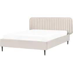 Bett mit Lattenrost Samtstoff BRIN 140 x 200 cm Beige