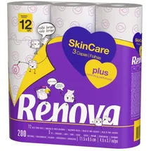 Renova Toilettenpapier Skin Care Plus verziert parfümiert 12 Rollen