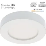 LED's light Einbaustrahler 12W CCT Ø150mm dimmbar weiß