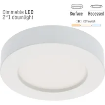 LED's light Einbaustrahler 12W CCT Ø150mm dimmbar weiß