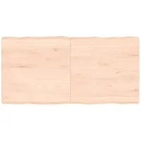 vidaXL Tischplatte 120x60x(2-6) cm Massivholz Unbehandelt Baumkante
