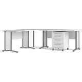 VCM ebuy24 Schreibtisch Prisme 200 x 230 cm, - 2 Jahre Gewährleistung - mind. 14 Tage Rückgaberecht - Weiß