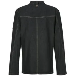 Exner 227 - Kochjacke Westernstyle, langarm, Druckknöpfe : royal blue 78% Baumwolle 22% Elasthan L
