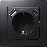 McPower Schutzkontakt-Steckdose Flair 1 St. Schwarz