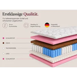 marpur 7 Zonen Taschenfederkernmatratze Comfort 100 x 200 cm H3/H4