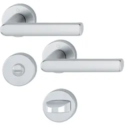 Hoppe Türdrücker Hamburg Rosette WC Alu natur F1 Türgriff Türklinke Türbeschlag