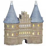 G.Wurm GmbH Belladecora Lichthaus Holsten-Tor Lübeck aus Porzellan Beige, Grau (B/H/T) 20x22x8cm