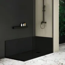 MIRLO Duschrückwand Nexo schwarz 80x190cm