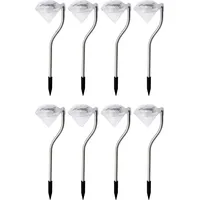 EAXUS 8x Edelstahl LED Solar Gartenleuchte Diamant Farbwechsler Solarlampe