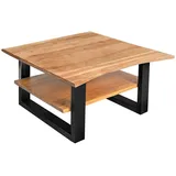 möbelliebling Sam Couchtisch Baumkante 90 x 90 cm Akazie massiv + naturfarben schwarz PATRICK
