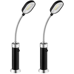 Navaris Grilllampe, 2x magnetische COB LED BBQ Grilllampe - 360° schwenkbar - Grill Zubehör Licht magnetisch - Grillbeleuchtung batteriebetrieben - Grilllicht