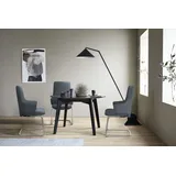 Polsterstuhl STRESSLESS "Laurel", blau (atlantic blau batick, schwarz matt), B:58cm H:105cm T:60cm, Leder BATICK: BATICK ist ein leicht korrigiertes, durchgefärbtes und genarbtes Möbelleder, bei dem die meisten Unebenheiten und Spuren in der Regel entfernt wurden., Stühle, High Back mit Armlehne, Größe L, mit Beinen aus Stahl in Schwarz matt