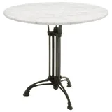 Bistrotisch Gastrotisch Marmor weiß gusseisener Fuss mit Marmorplatte Ø80x73cm