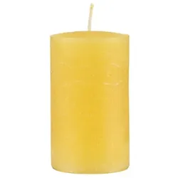 Kopschitz Kerzen Kopschitz durchgefärbte Rustica Kerze, Stumpenkerzen Gelb, 10 x 5 cm, 1 Stück, rußarm, tropffrei
