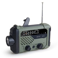 BOROCO Solar Radio, Multifunktionales Handkurbel AM/FM Notfallradio mit LED-Taschenlampen, wiederaufladbares USB-Telefonladegerät für Haushalt und Outdoor-Camping, Wandern