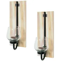 Hti-Living Teelichthalter Viola Glas/Metall Schwarz