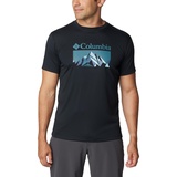 Columbia Zero Rules Short Sleeve Graphic Shirt Technisches Kurzarm-T-Shirt, Black, Fractal Peaks,