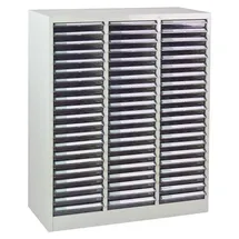 ADB Schubladenschrank / Schubladencontainer, 3x21 Schübe, 1010x795x350 Mm = 63 Schubladen - Grau