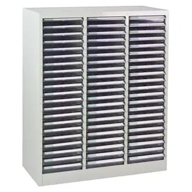 ADB Schubladenschrank / Schubladencontainer, 3x21 Schübe, 1010x795x350 Mm = 63 Schubladen - Grau