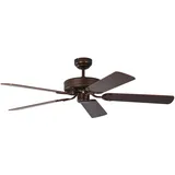 Pepeo Potkuri 132 cm Deckenventilator gealterte bronze/mahagoni/mahagoni-rattan