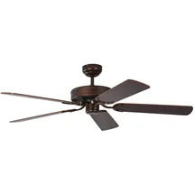Pepeo Potkuri 132 cm Deckenventilator gealterte bronze/mahagoni/mahagoni-rattan