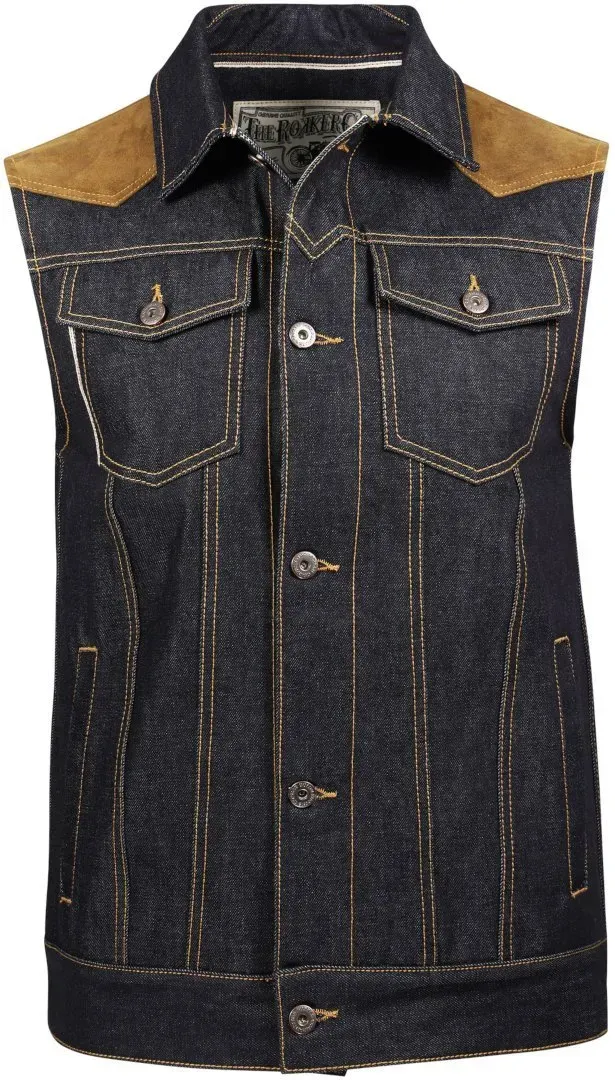 Rokker Mixed Vest Denim, blauw, 2XL Voorman