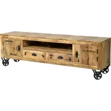 SIT Möbel Lowboard SIT Rustic beige natur B:200cm H:55cm T:40cm, Massivholz, Sideboards, Shabby Chic, Vintage