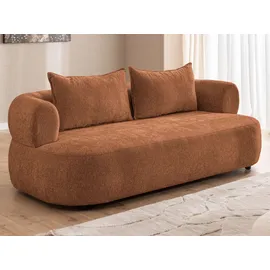Home Affaire 3-Sitzer HOME AFFAIRE "LUSSAC 3-Sitzer Design-Sofa mit Zierkissen, Maße B/T/H: 202/123/78 cm", terra, B:202cm H:78cm T:122,5cm, 100% Polyester, Sofas, hoher Sitzkomfort und modernes Design, Sofa ohne Bettfunktion