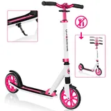 Globber Scooter NL 205 Tretroller, Rosa, Weiß, Metall, 45x108x89 cm, Outdoor Spielzeug, Kinderfahrzeuge