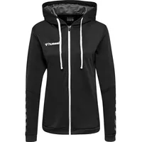 hummel Weiblich hmlAUTHENTIC Poly Zip Hoodie Woman, Black/White, L