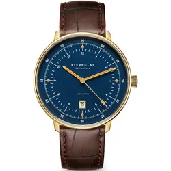 STERNGLAS - HAMBURG - AUTOMATIK - EDITION MARINE - blau - gold - heritage dunkelbraun / 42MM