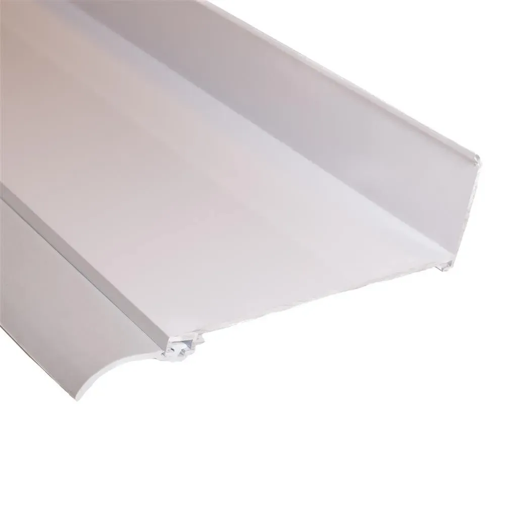 Wandanschlußprofil Alu 120 mm 5100 mm, Weiß RAL 9016 inkl. Dichtung