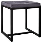 CLP Sitzhocker Barci mit schwarzem Gestell dunkelgrau/Samt