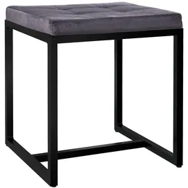 CLP Sitzhocker Barci mit schwarzem Gestell dunkelgrau/Samt
