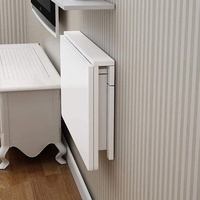 LUNEZY Klapptisch Wandmontierter Klapptisch aus Kiefernholz Klappbarer, schwebender Laptop-Schreibtisch, weißer Küchen- und Esstisch, 60 x 40 cm
