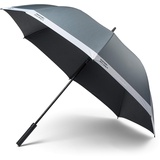Copenhagen Design PANTONE, Stockschirm, Regenschirm, hochwertig klassisches Design, 130 cm Durchmesser, wasserabweisend, Griff mit Soft-Touch, Cool Gray 9C