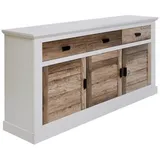 Jahnke Sideboard »HAMPTON SB 160«, (1 St.), Sideboard, Landhausstil, 3 Schubladen und 3 Türen, Breite ca. 160 cm stehend, Wohnzimmer, Kommoden, Sideboards,